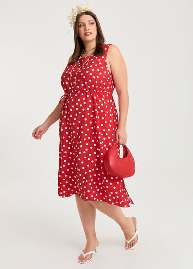 Plus Size Julia Polka Dot Midi Dress