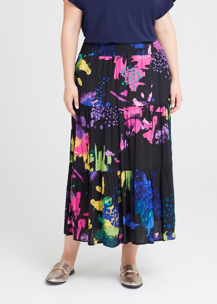 Shop Plus Size Good Vibrations Natural Skirt in Print | Taking Shape AU