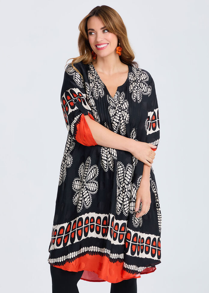 Revival Border Natural Swing Dress, , hi-res