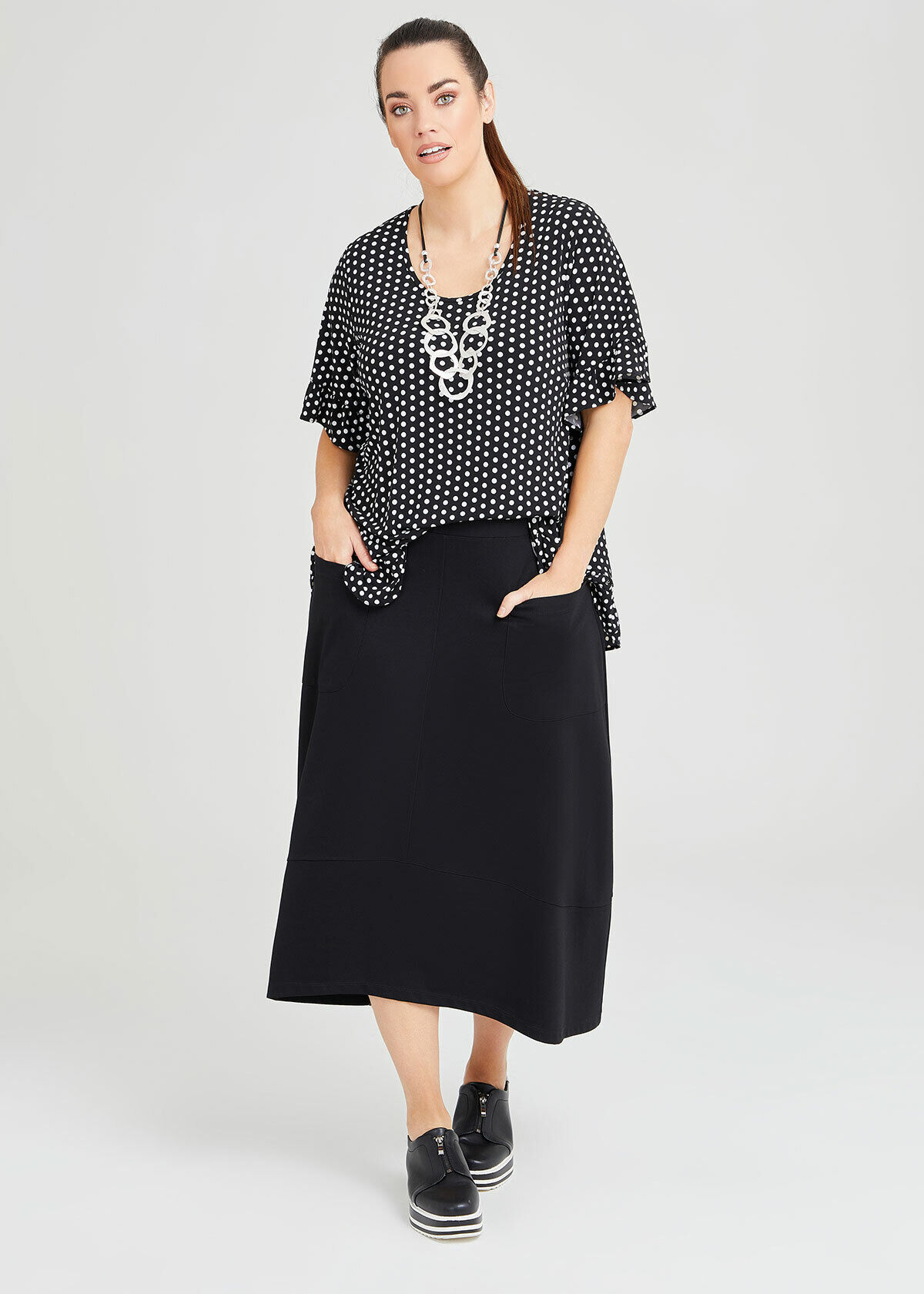 Plus size 2025 black ponte skirt