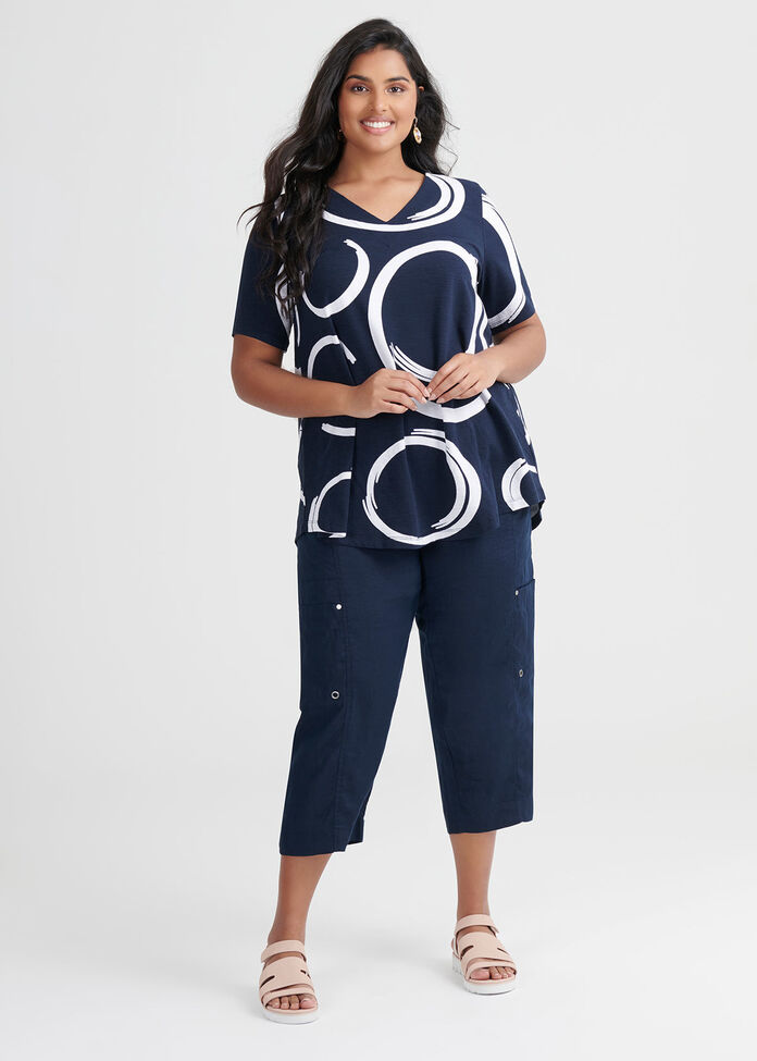 Cotton Abstract Swirl Top, , hi-res