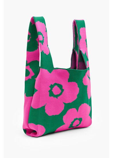 Plus Size Flower Knit Bag