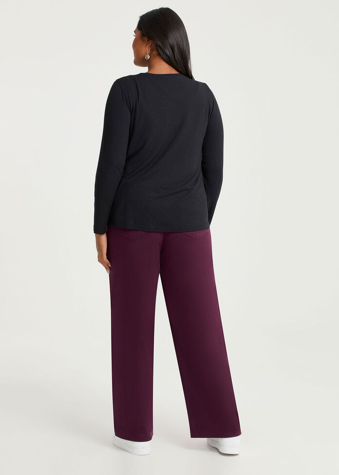 Australian Wool Blend Crew Neck Top, , hi-res