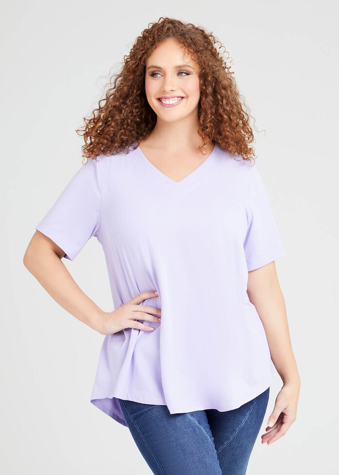 Organic V-neck Swing Basic Tee, , hi-res