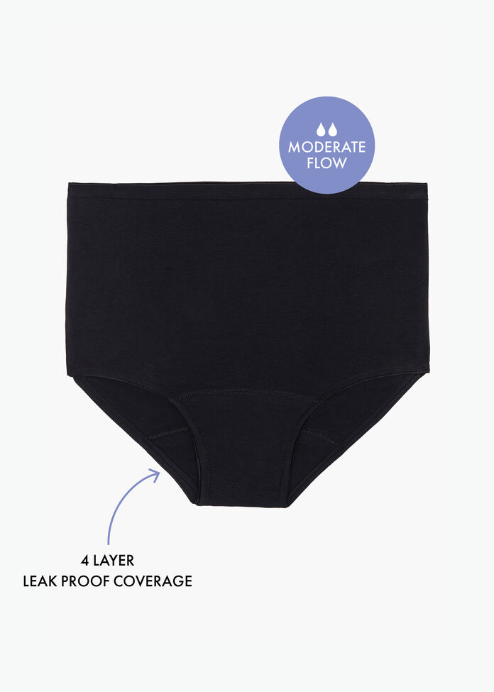 Shop Plus Size Period Leak Resistant Knickers in Black