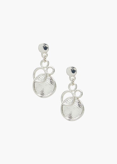 Plus Size Silver Swirl Earrings