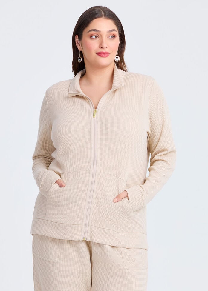 Waffle Casual Jacket, SAND, hi-res