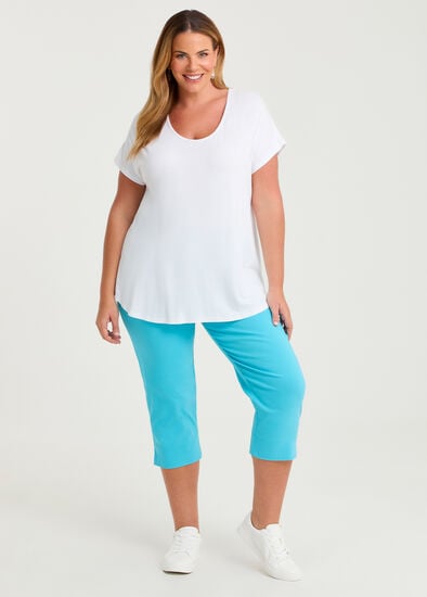 Plus Size Expose Split Hem Crop Pant