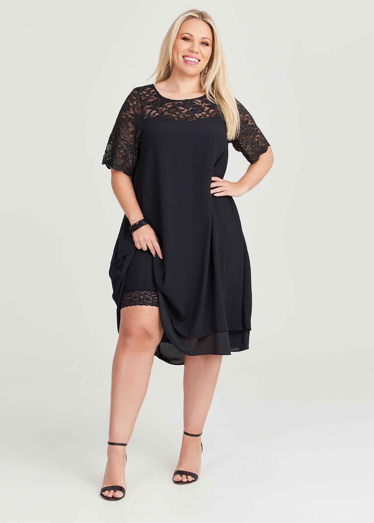 Plus size black cocktail dress hot sale