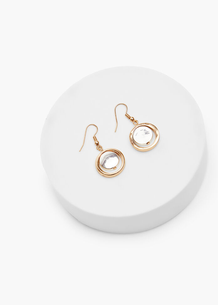 Two Tone Circle Earrings, , hi-res