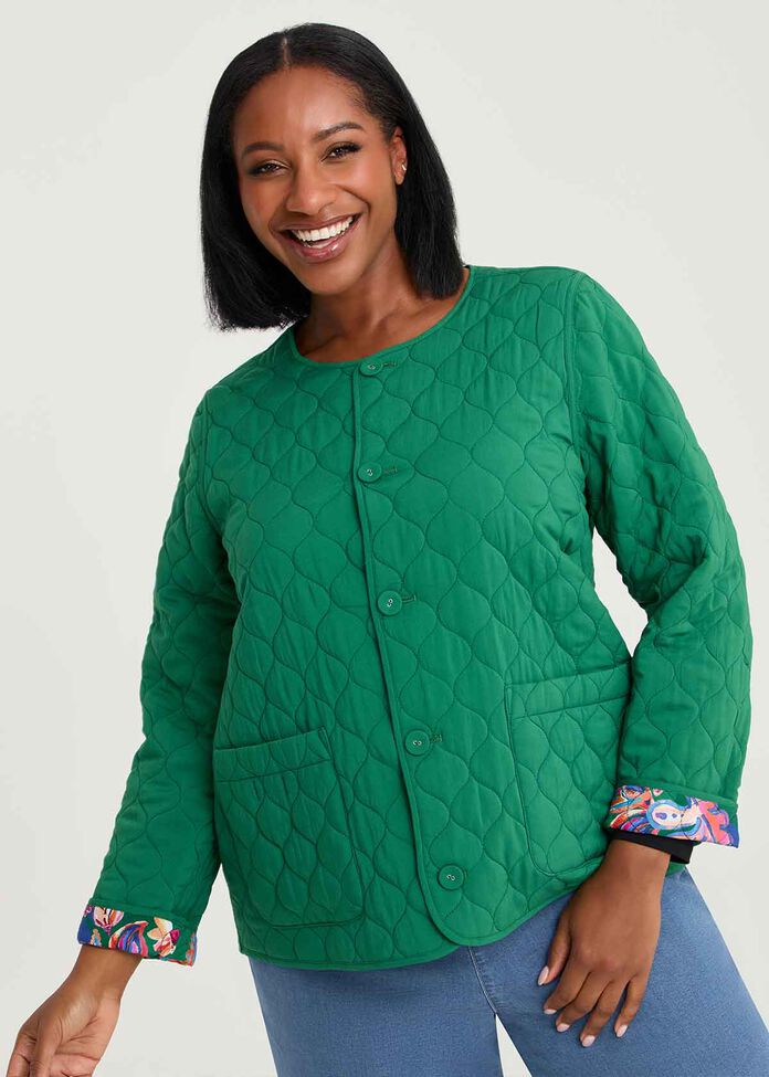 Natural Paisley Reversible Jacket, , hi-res