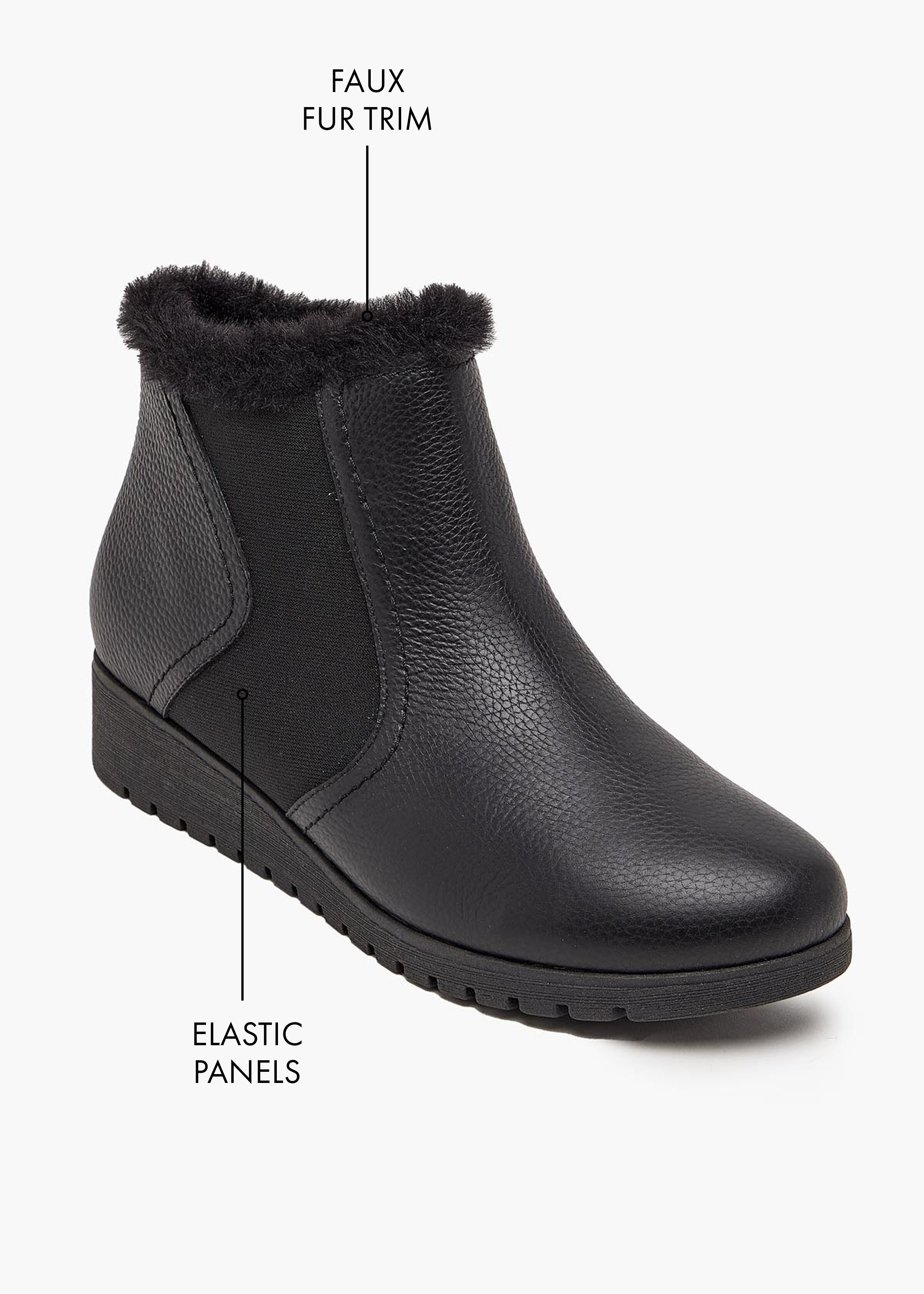 Fur lined wedge boots discount