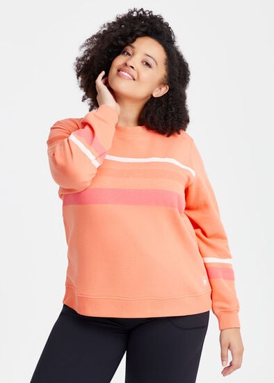 Plus Size Cotton Active Spliced Sweatshirt
