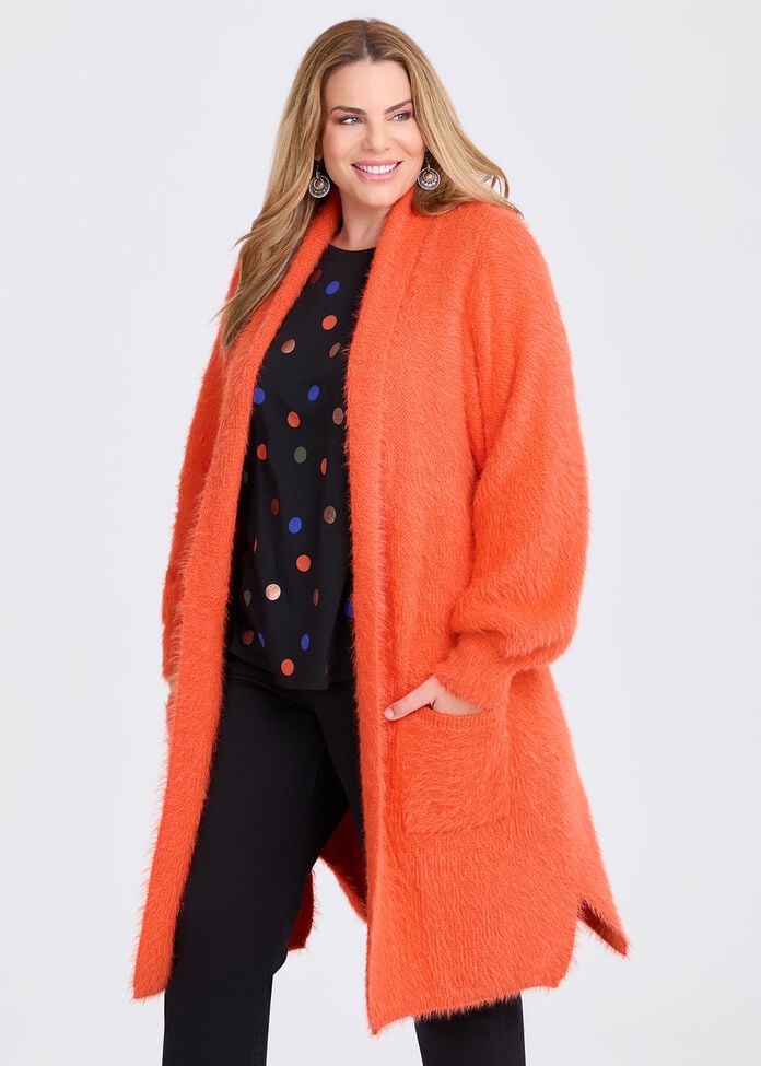 Fluffy Knit Cosy Cardigan, , hi-res