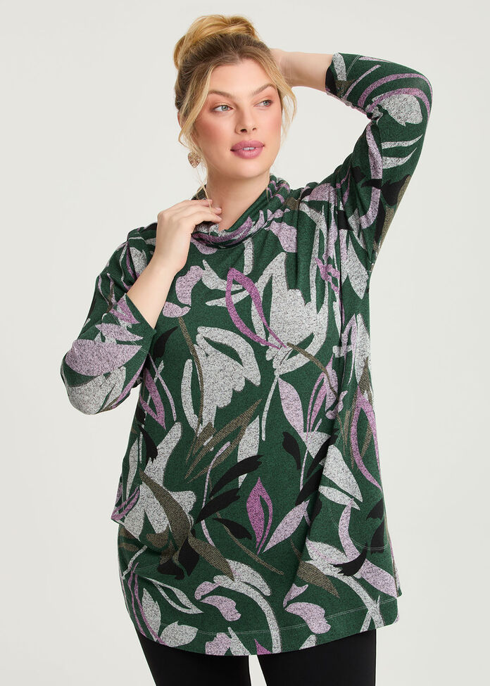 Bamboo Cosy Leafy Print Tunic, , hi-res