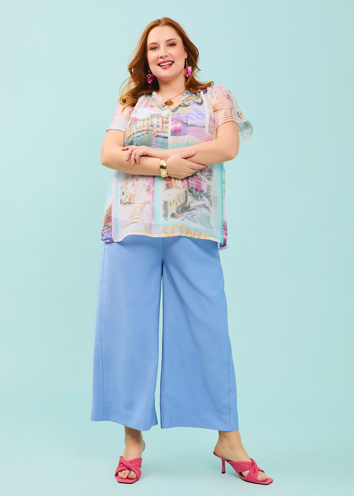 Bronte Wide Leg Culotte Pant, BREEZE BLUE, hi-res