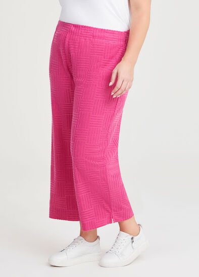 Plus Size Casual Terry Crop Pant