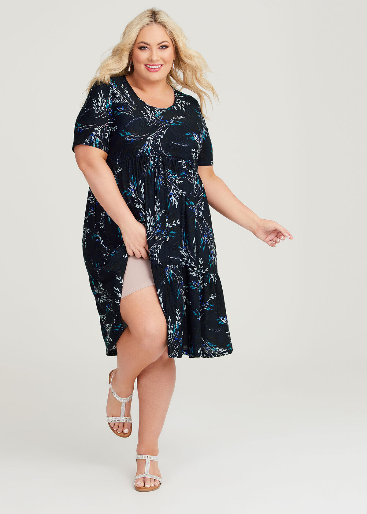 Plus size clearance drawstring dress