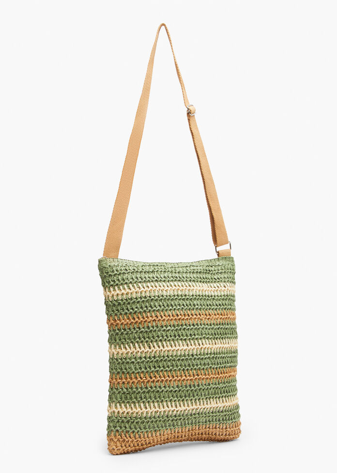 Raffia Stripe Bag, , hi-res