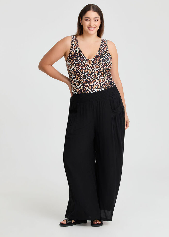 Natural Crinkle Pull On Pant, , hi-res