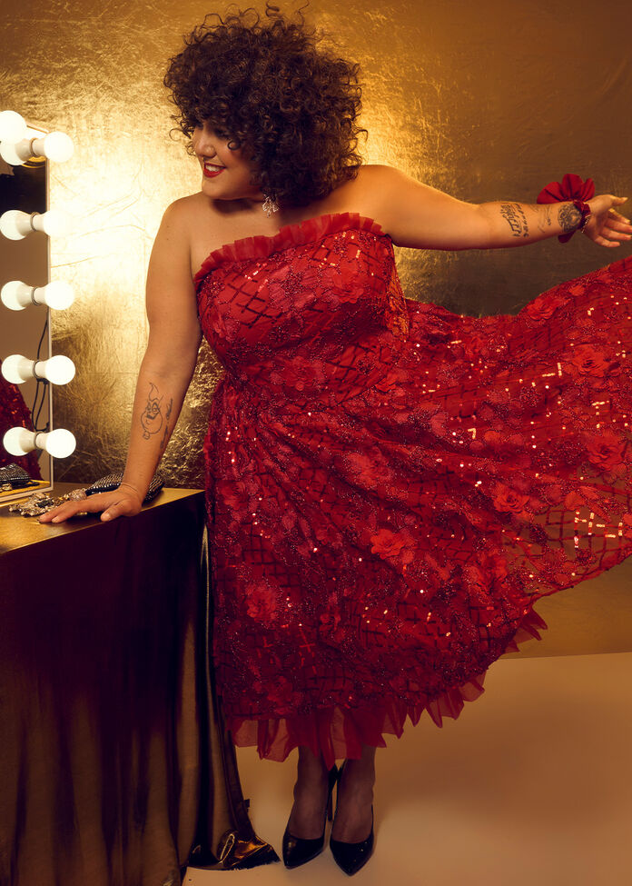 Eve Tulle Sequin Flower Dress, , hi-res
