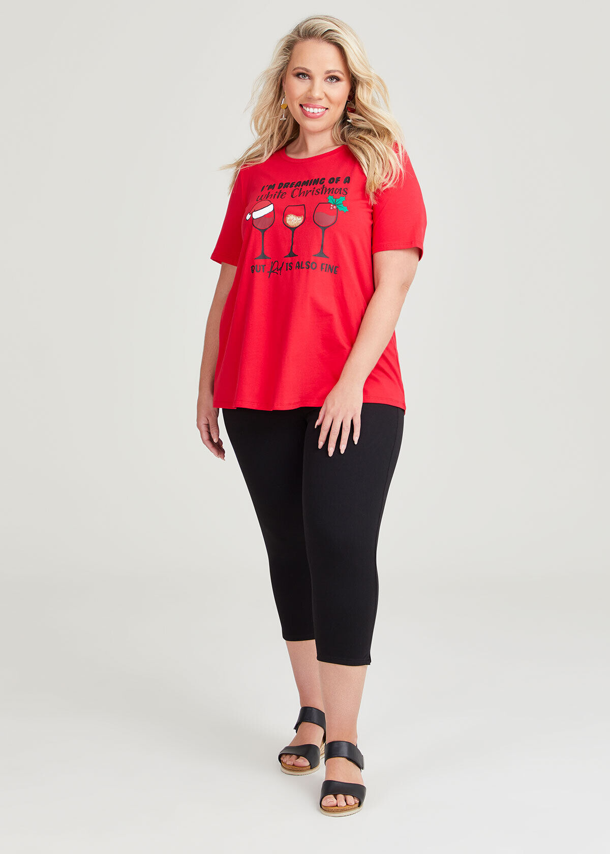 Plus size deals red christmas tops
