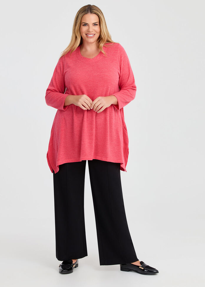 Snug Cube Hem Tunic, CORAL, hi-res