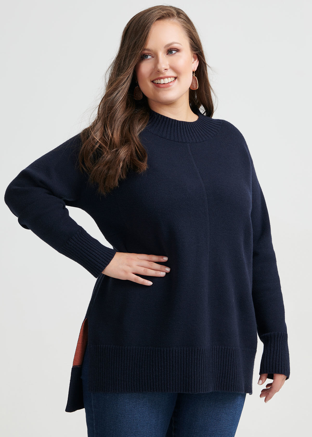 Plus size navy jumper hotsell