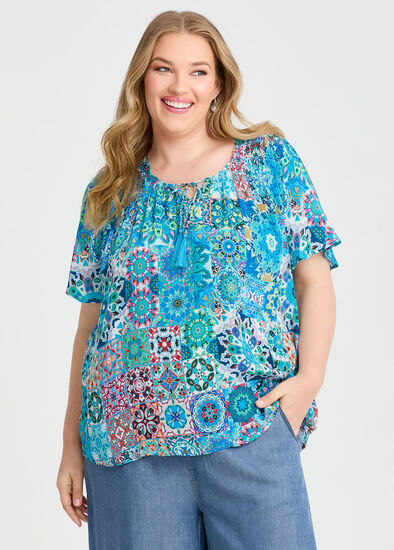Plus Size Natural Island Tiles Top
