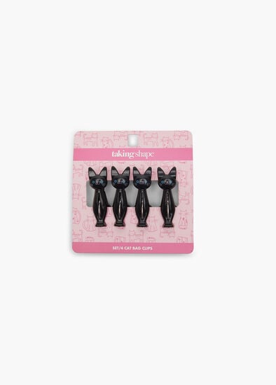 Set/4 Cat Bag Clips