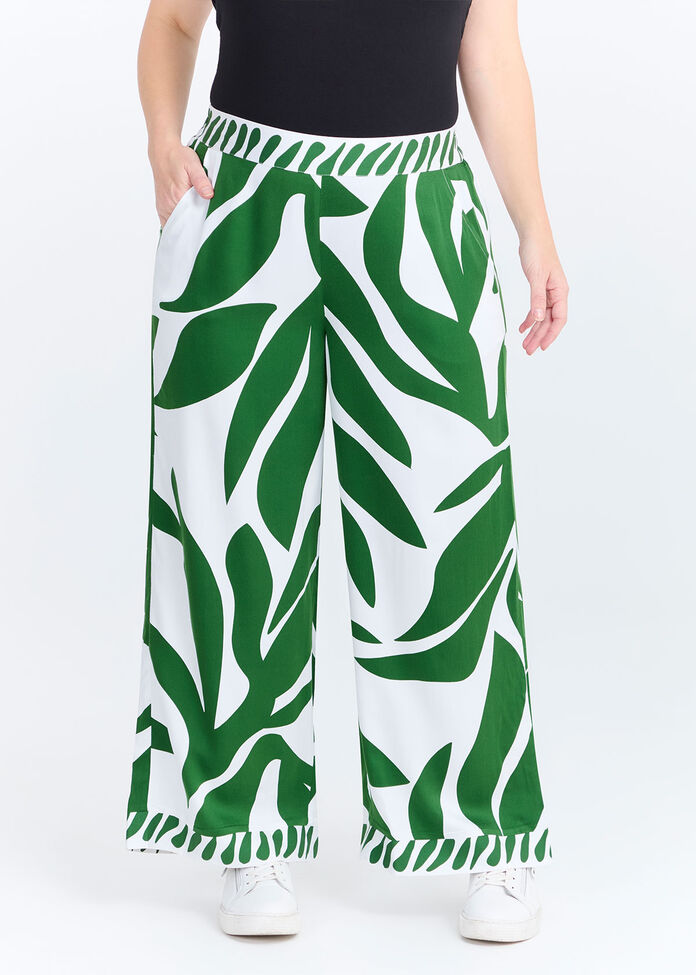 Natural Leaf Print Pant, , hi-res