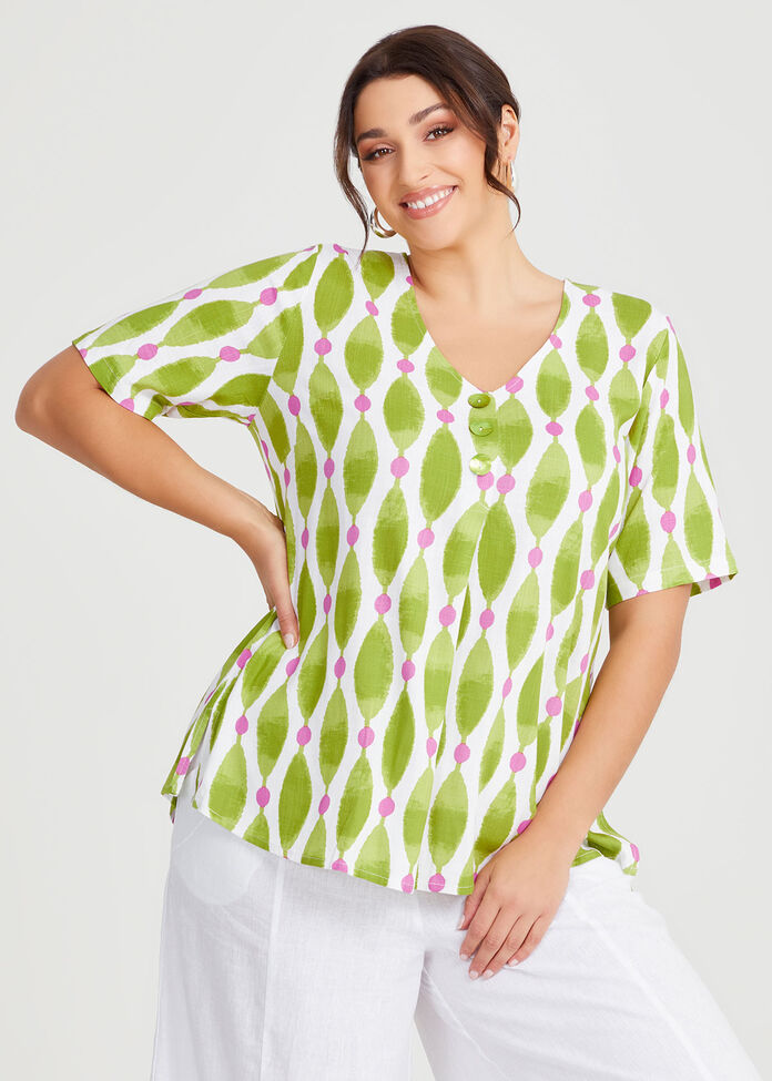 Button Front Natural Top, , hi-res
