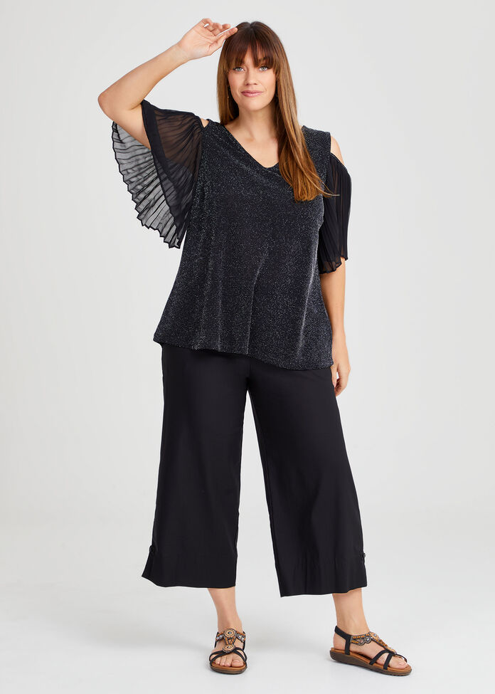 Glitter Cold Shoulder Top, , hi-res