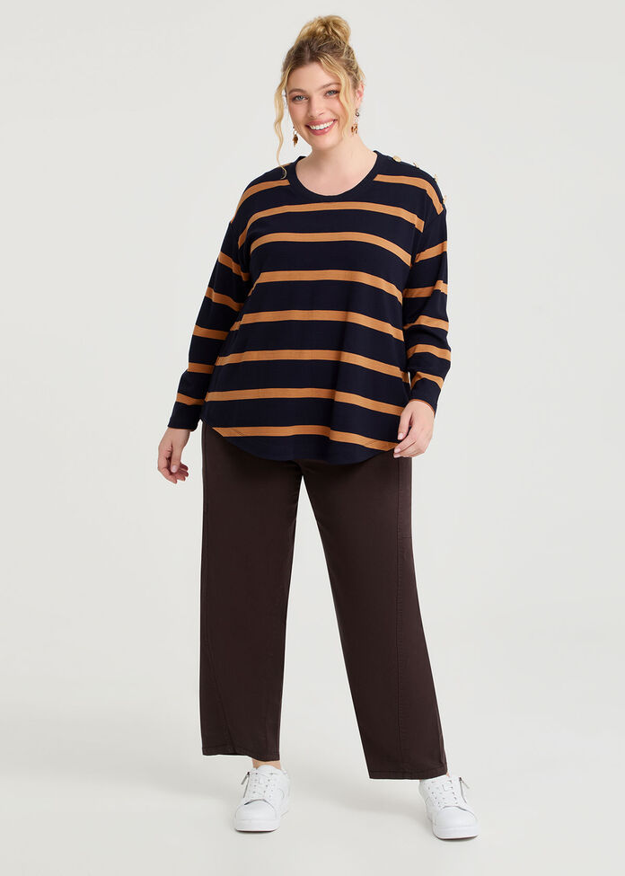 Curved Seam Barrel Jean, , hi-res