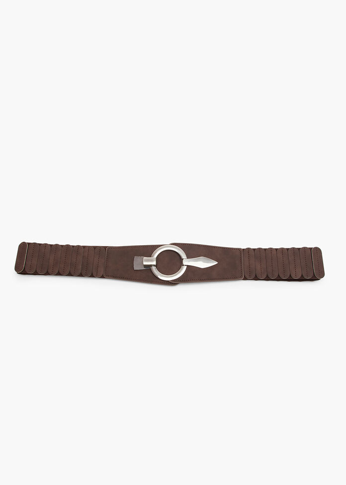 Stretch Faux Suede Belt, , hi-res
