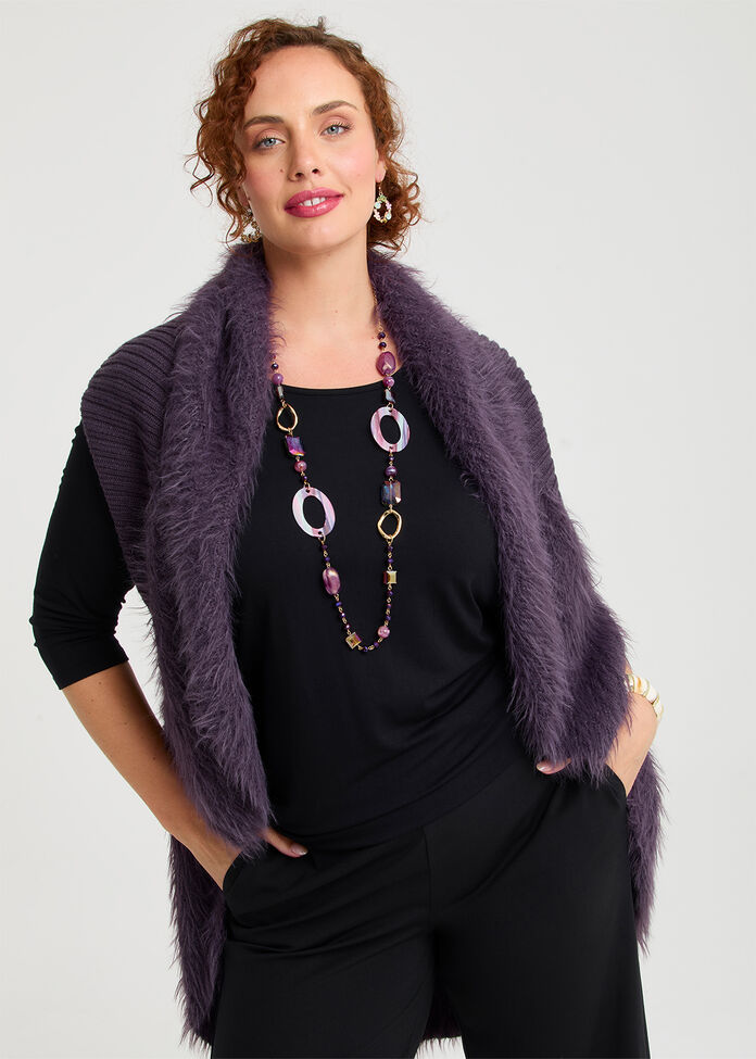 Fuzzy Vest, PURPLE, hi-res
