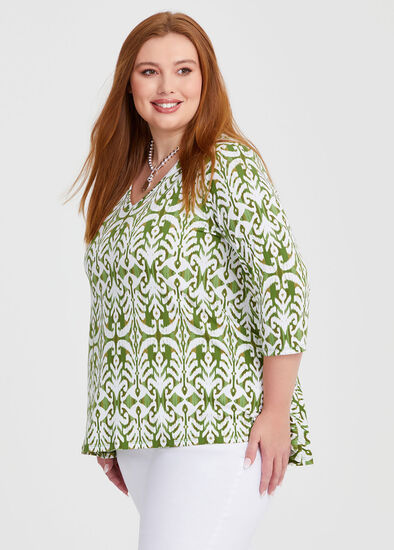 Plus Size Ikat Peplum Luna Top