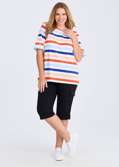 Plus Size Castaway Rib Cargo Crop Pant