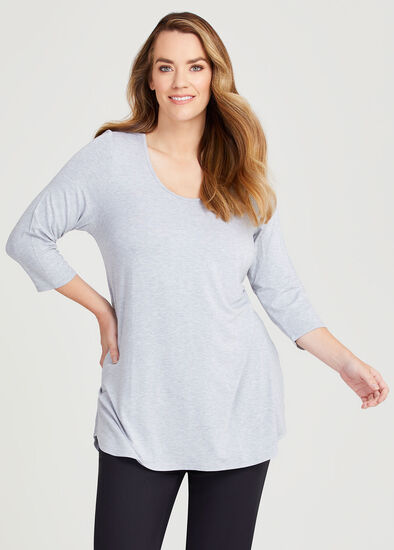 Plus Size Bamboo Base 3/4 Sleeve Top