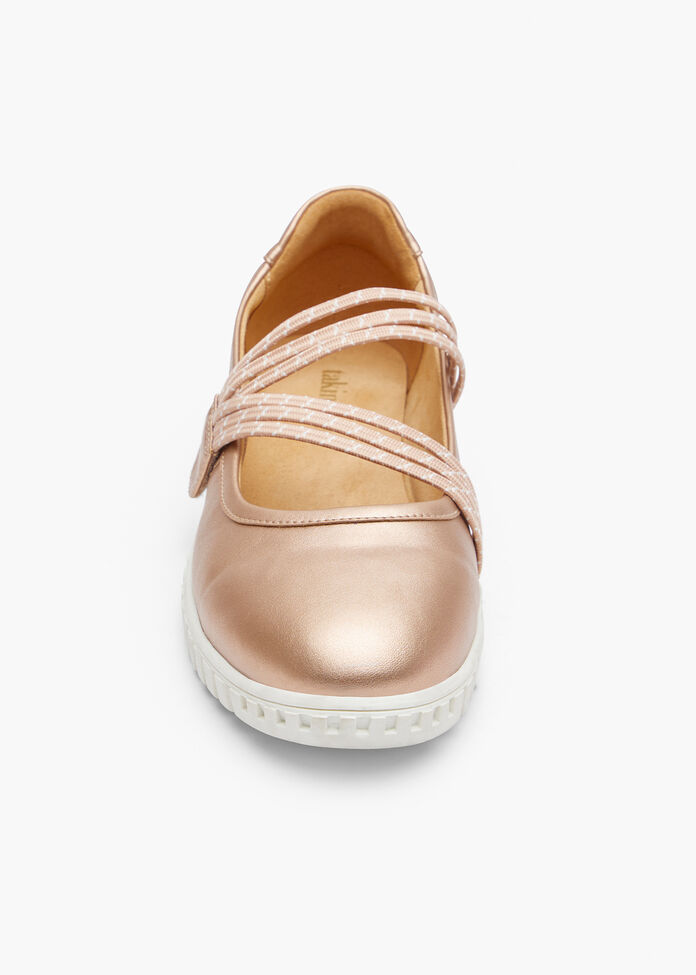 Shop Gold Elastic Flex Mary Jane | Comfortable Shoes | Taking Shape NZ