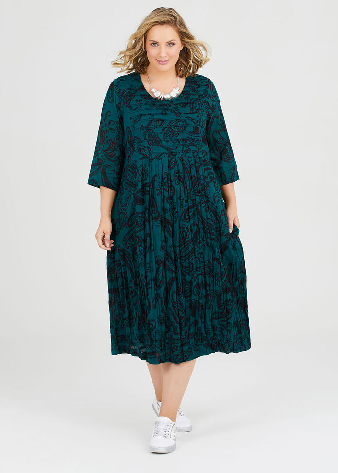 Cotton Paisley Dress, , hi-res