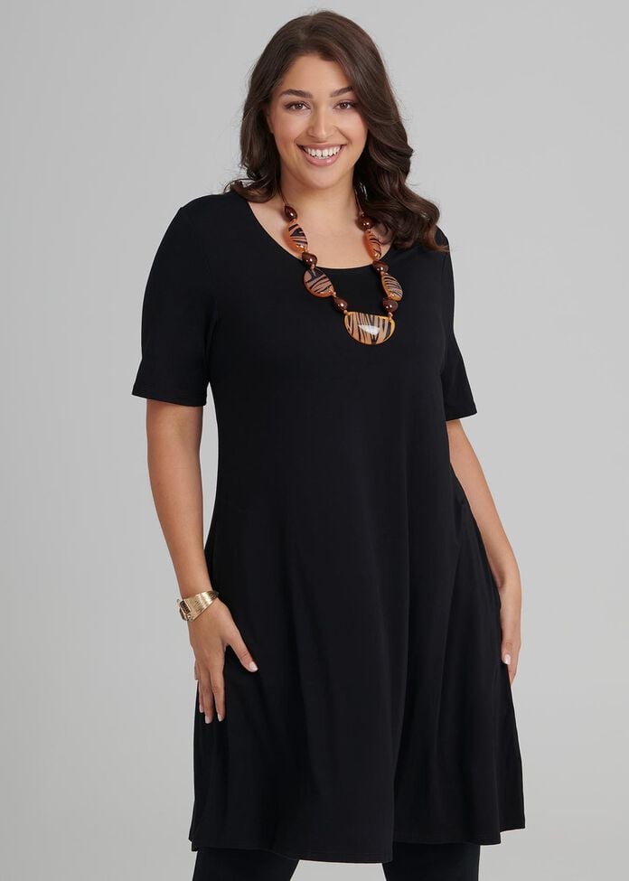 Shop Bamboo Day To Day Dress in Black, Sizes 12-30 | Taking Shape AU