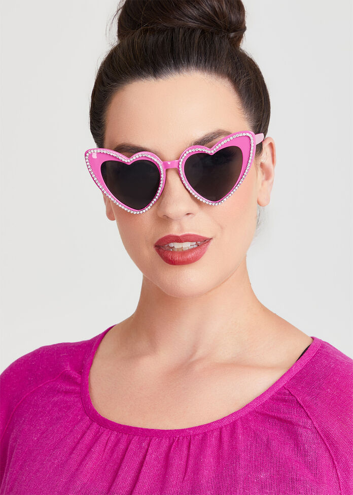 Diamonte Heart Sunglasses, , hi-res