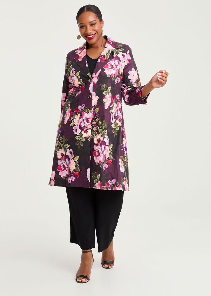 Serene Petals Linen Event Jacket, , hi-res