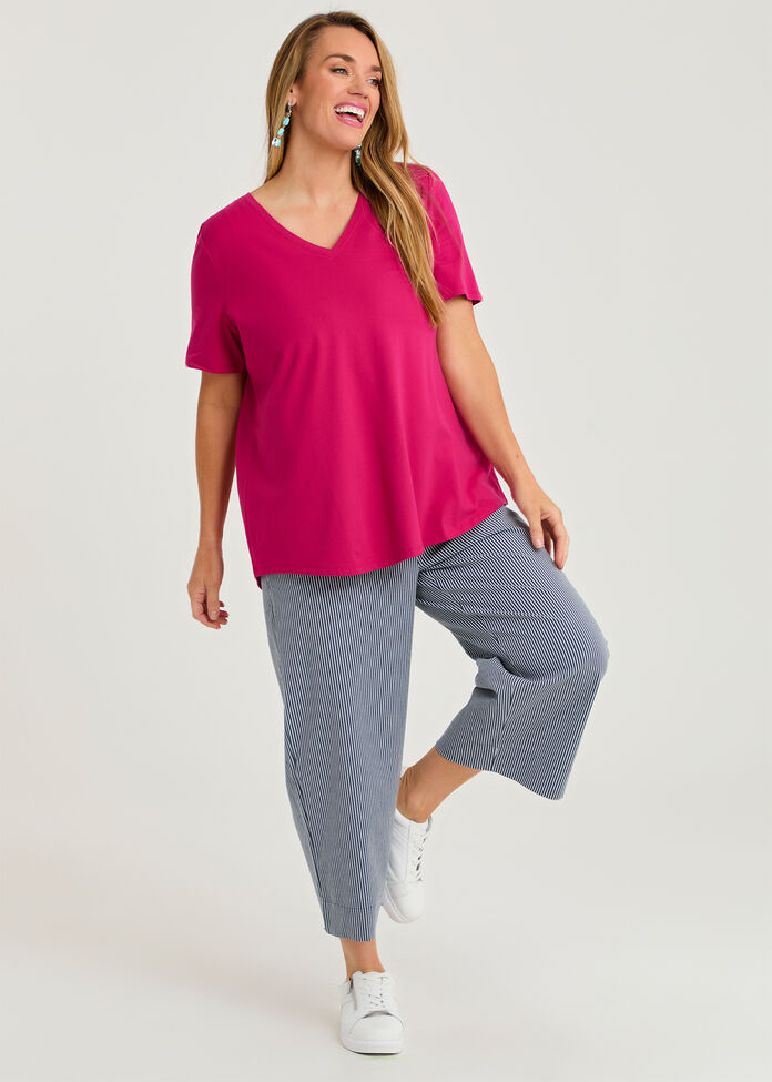 Good Earth Australian Cotton V-neck T-shirt, , hi-res