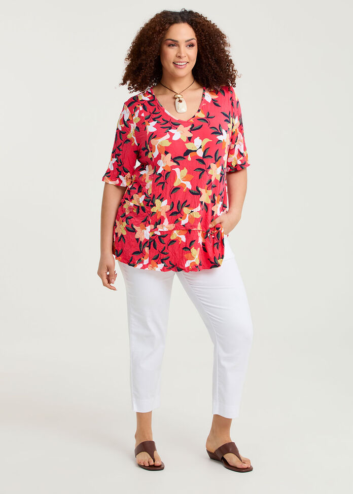 Crushed Print Top, , hi-res
