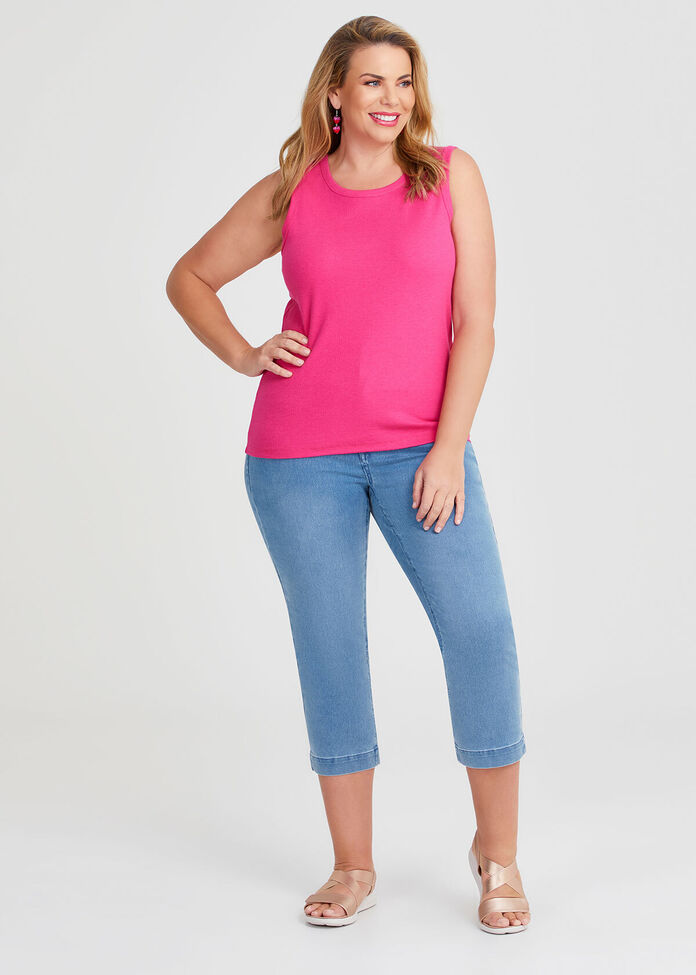 Cotton Modal Rib Tank, , hi-res
