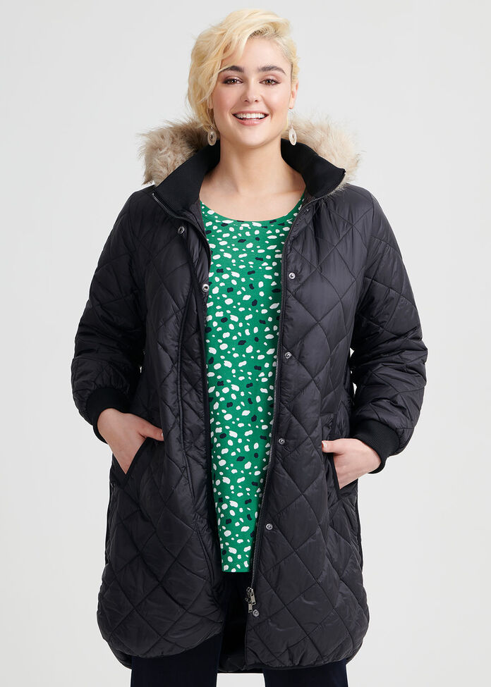 Quilted Hooded Jacket, , hi-res