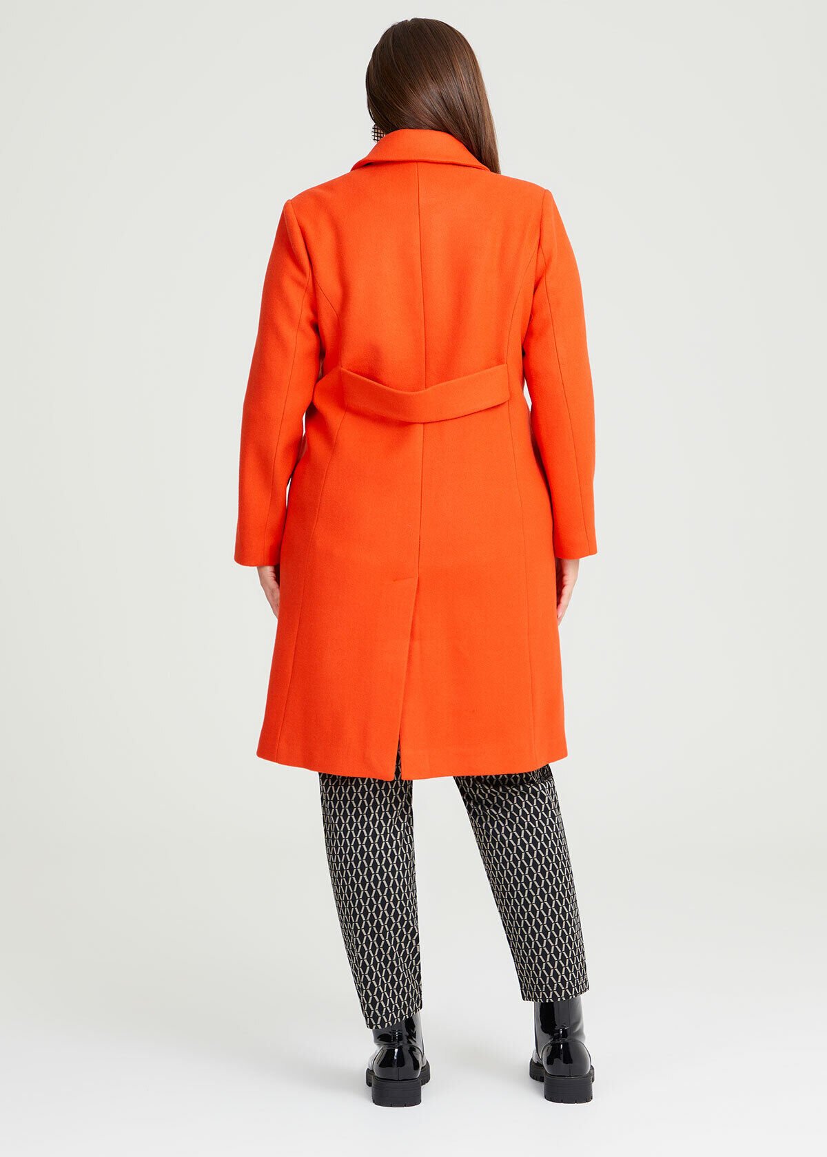 Plus size shop orange coat