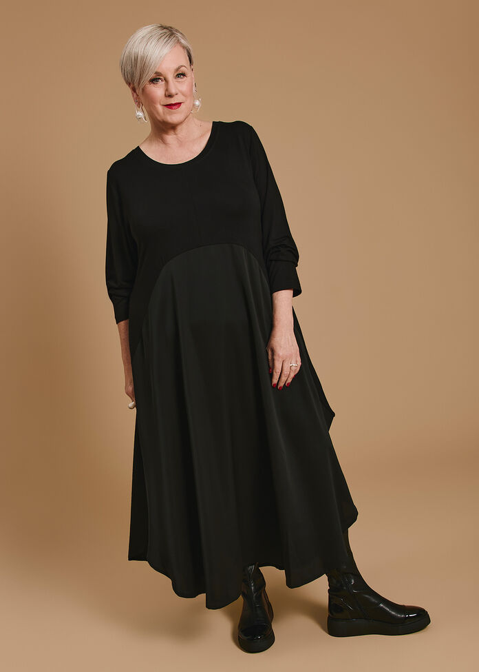 Natural Sadie Spliced Dress, , hi-res